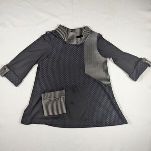 Vintage Moonlight Y &S Fashion Design Black & White Patchwork Women's Tunic